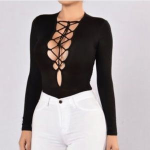 Fashion Nova Lace Up Bodysuit
